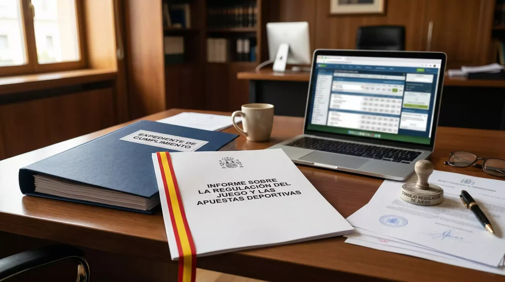 Documento oficial con sello de la DGOJ y simbolo de apuestas deportivas